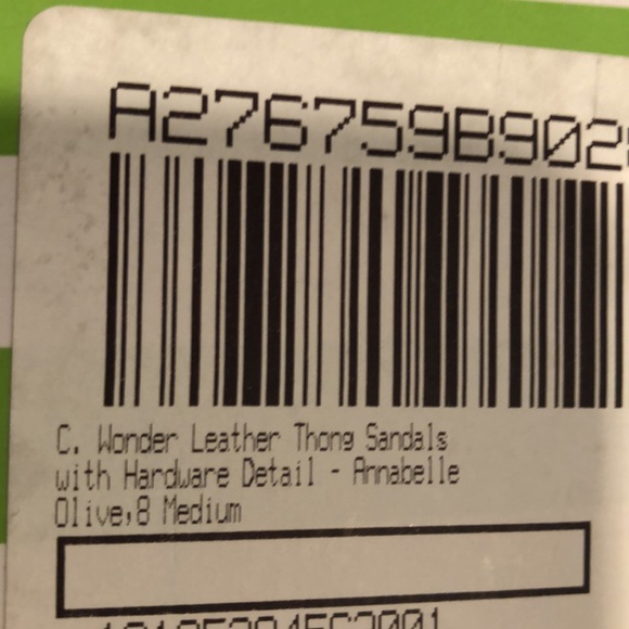 New C. Wonder Annabelle Leather Thong Sandals Olive size 8 M - Picture 5 of 5